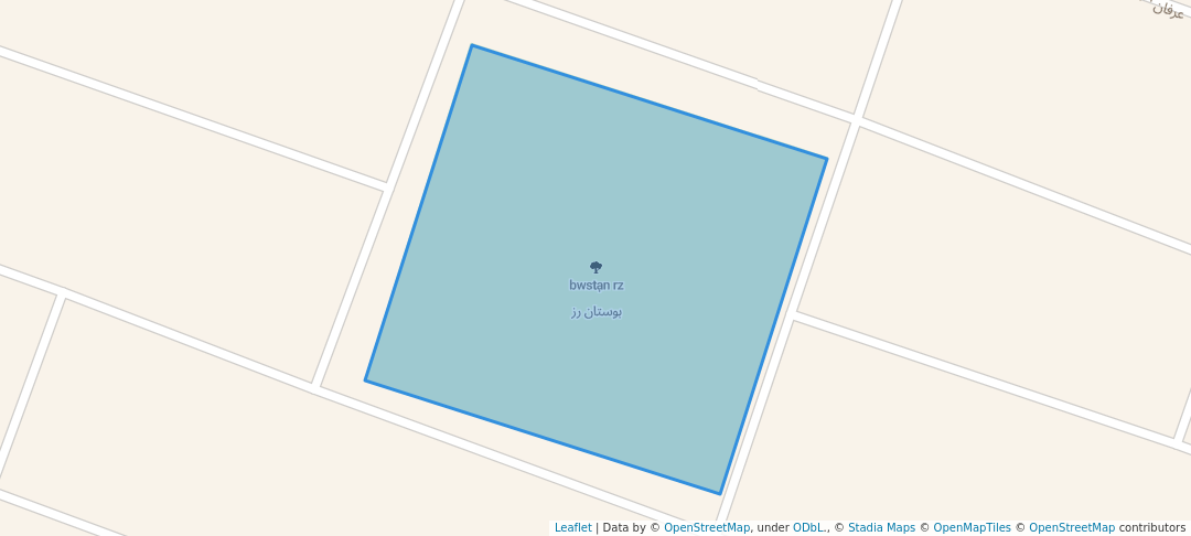 walking in بوستان رز map in Baghestan