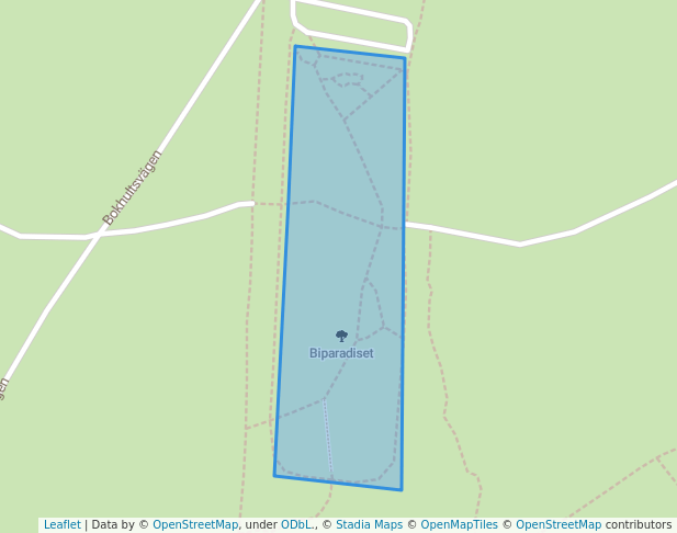 walking in Biparadiset map in Växjö