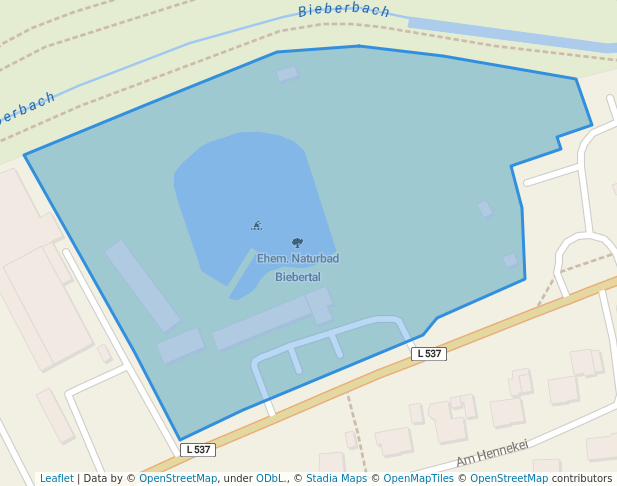 walking in Naturbad Biebertal map in Menden (Sauerland)