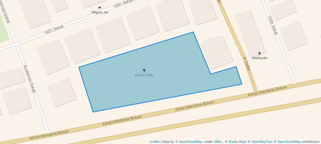 walking in Körfez Parkı map in Mersin