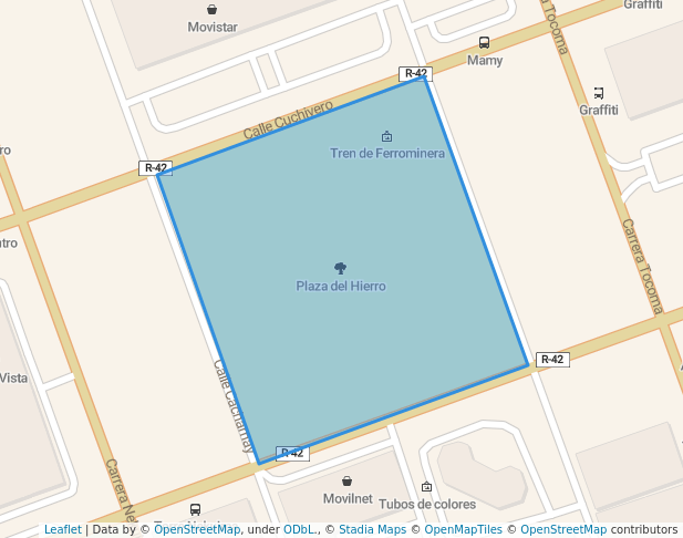 walking in Plaza del Hierro map in Guayana City