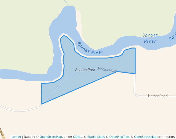 walking in Seaton Park map in Port Alberni