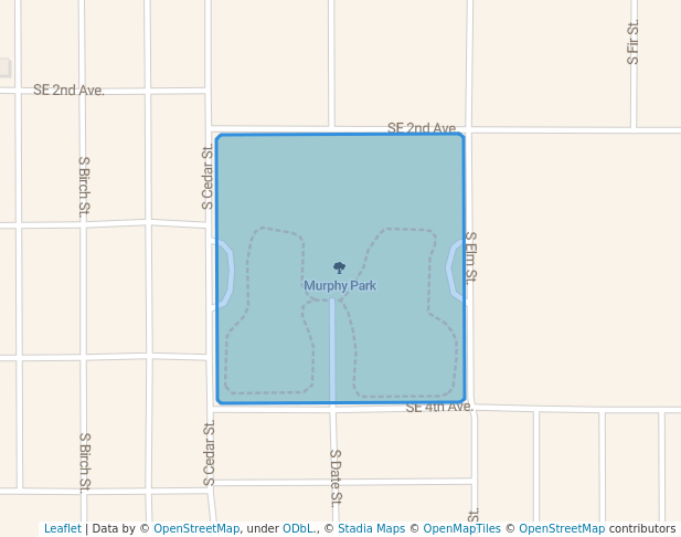 walking in Murphy Park map in Perryton