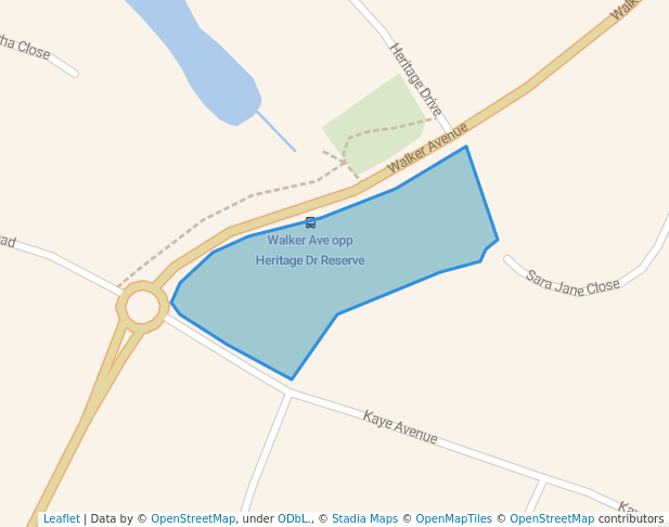 walking in Kaye Ave Reserve map in Kanwal