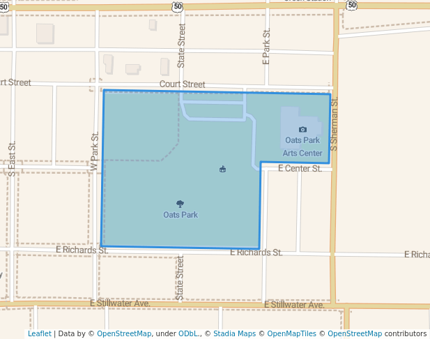 walking in Oats Park map in Fallon
