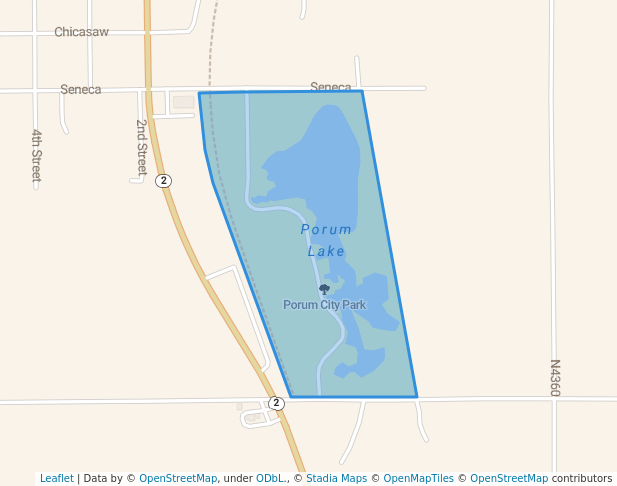 walking in Porum City Park map in Porum