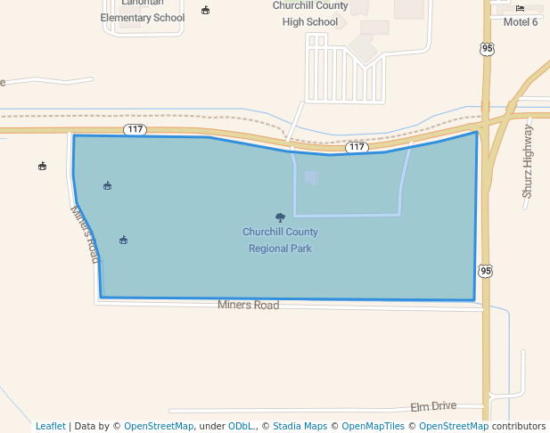 walking in Churchill County Regional Park map in Fallon