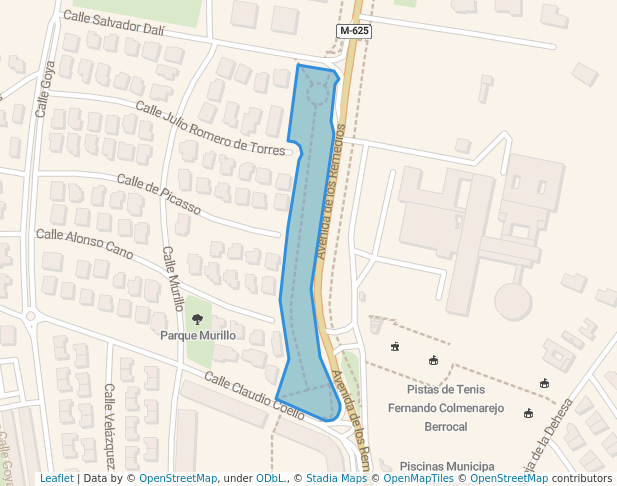 walking in Parque lineal Claudio Coello map in Colmenar Viejo