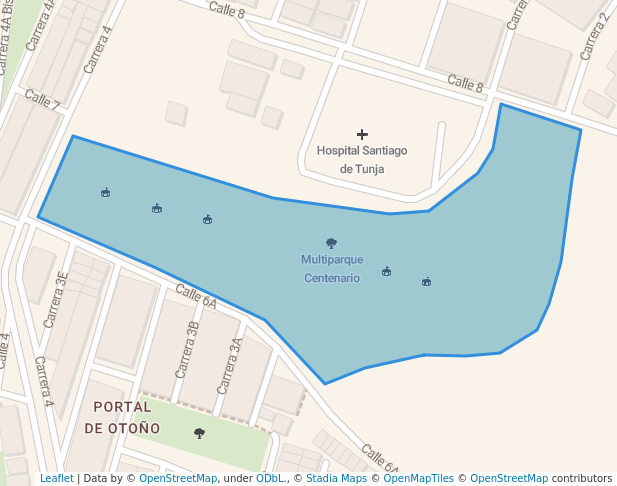 walking in Multiparque Centenario map in Tunja