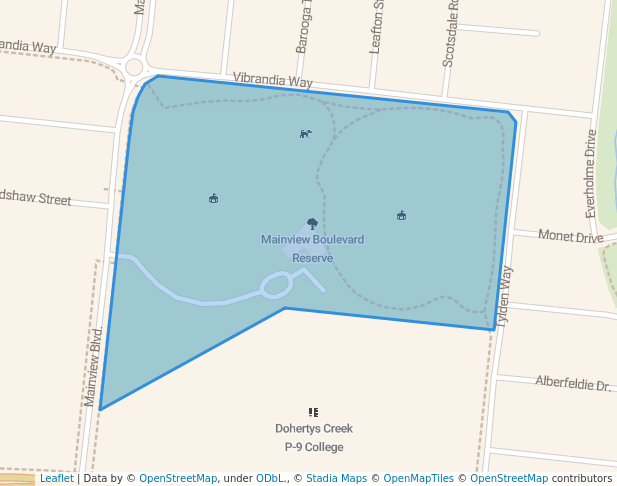 walking in Mainview Boulevard Reserve map in Truganina