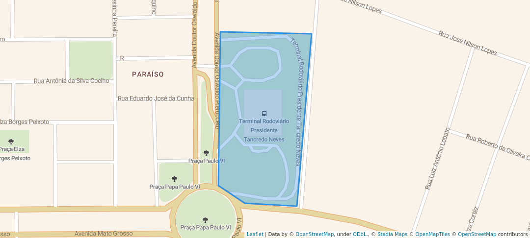 walking in Praça Benito Felice map in Araguari