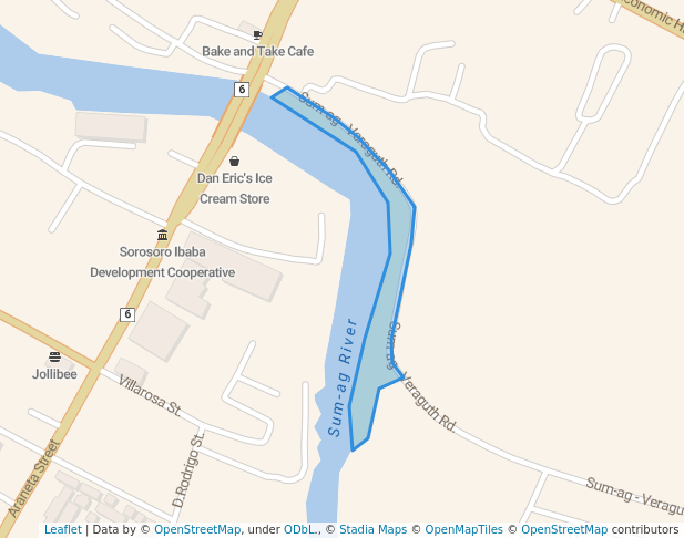 walking in Sum-ag River Eco Park map in Bacolod