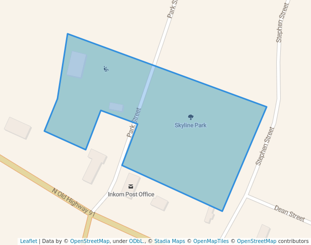 walking in Inkom City Park map in Inkom
