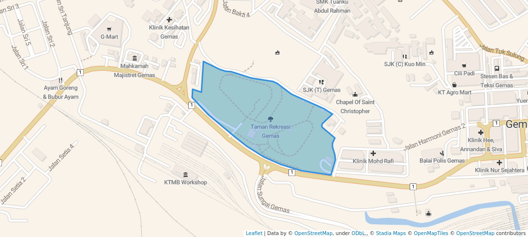 walking in Taman Rekreasi Gemas map in Gemas