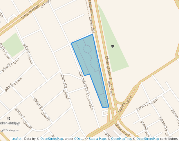 walking in بوستان بانوان map in Nasimshahr