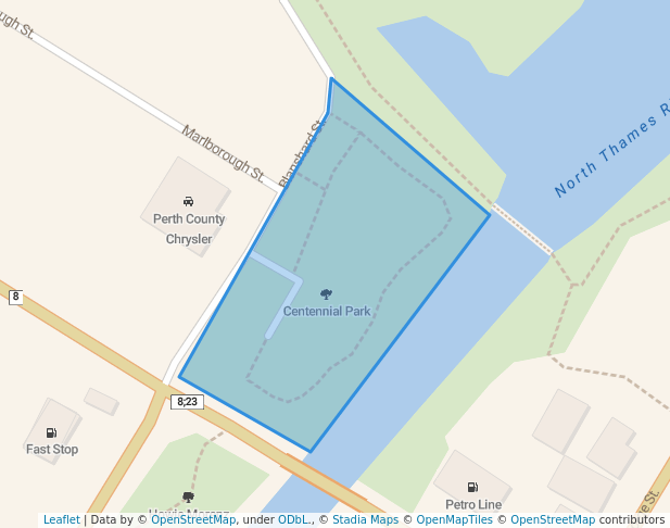 walking in Centennial Park map in Mitchell