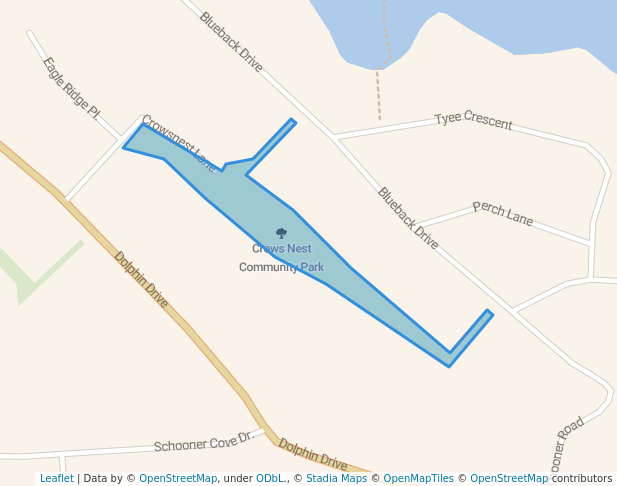 walking in Crows Nest Community Park map in Nanoose Bay