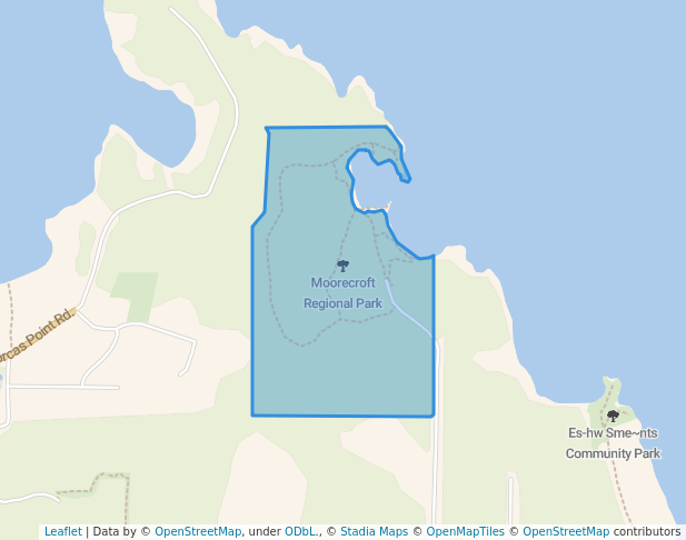 walking in Moorecroft Regional Park map in Nanoose Bay