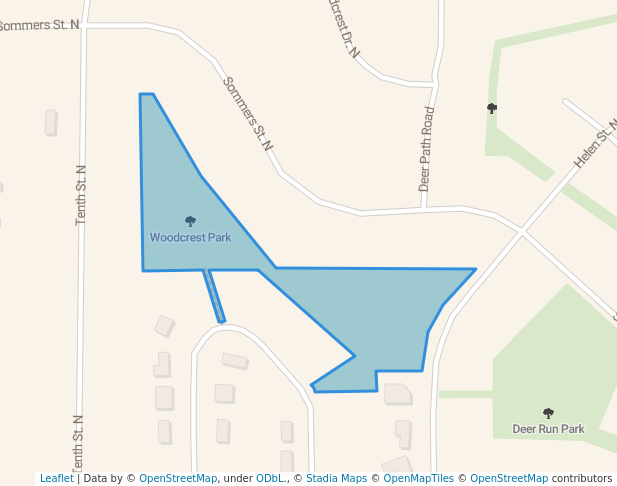 walking in Woodcrest Park map in Hudson