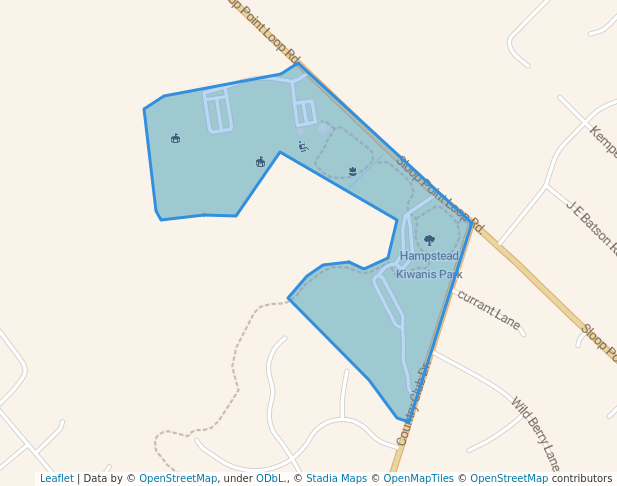 walking in Hampstead Kiwanis Park map in Hampstead