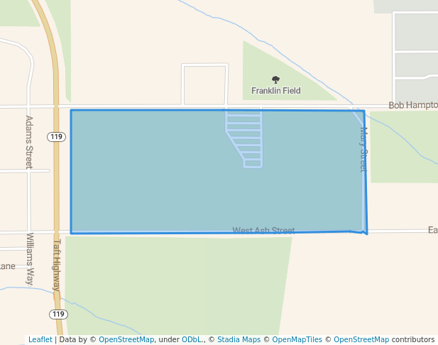 walking in Franklin Field map in Taft