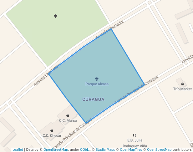 walking in Parque Alcasa map in Guayana City