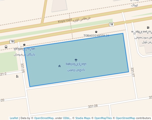 walking in باخچەی ئەوین map in Erbil