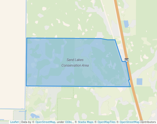 walking in Sand Lakes Conservation Area map in Vero Beach