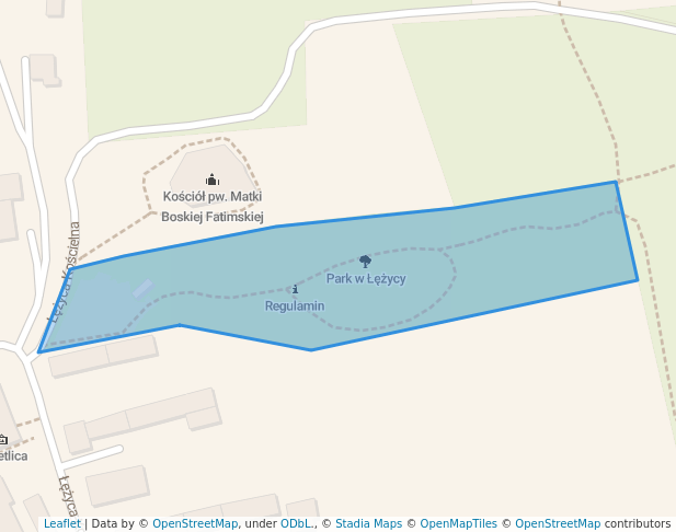 walking in Park w Łężycy map in Zielona Góra