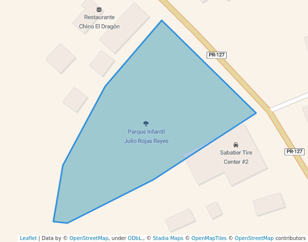 walking in Parque Infantil Julio Rojas Reyes map in Guayanilla