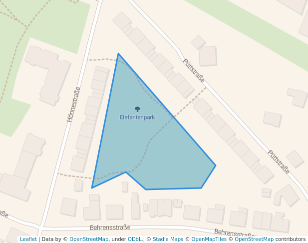 walking in Elefantenpark map in Oberhausen