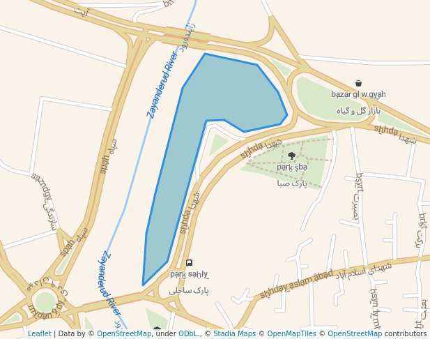 walking in پارک ساحلی زاینده رود map in Dorcheh