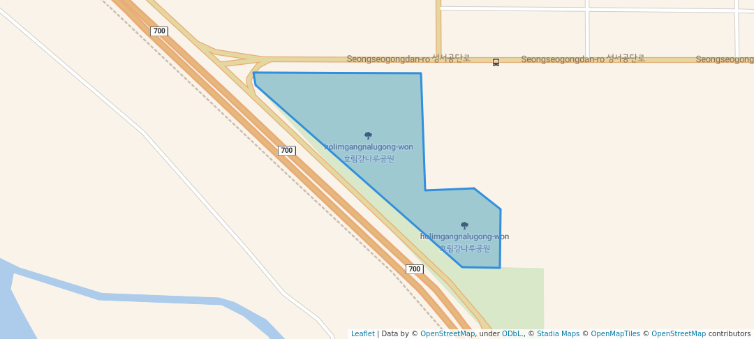 walking in 호림강나루공원 map in Daegu