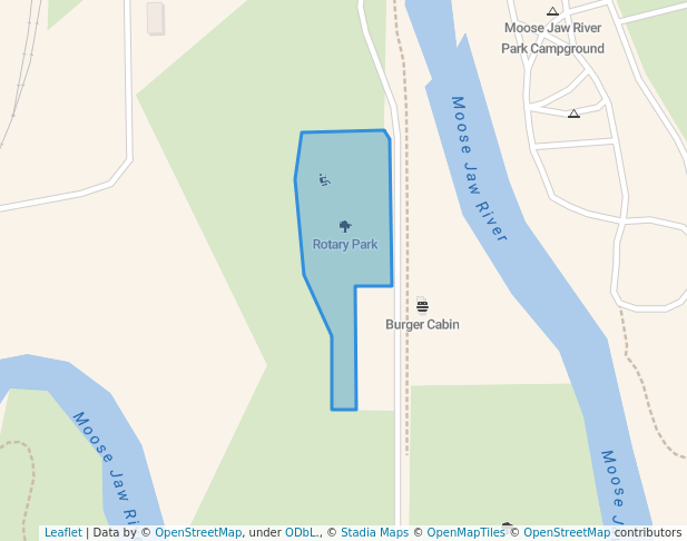 walking in Rotary Park map in Moose Jaw