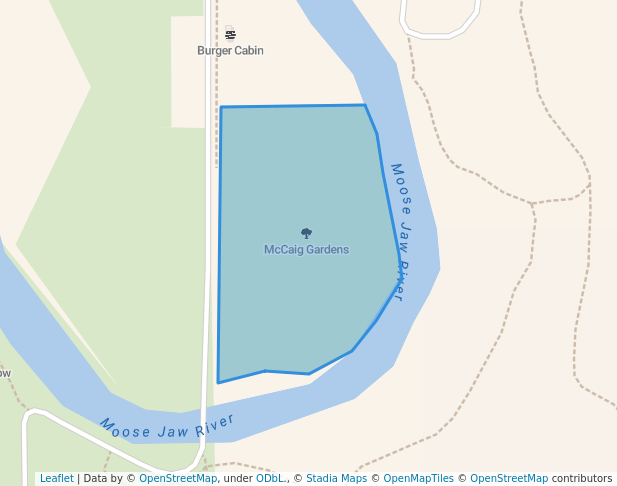 walking in McCaig Gardens map in Moose Jaw