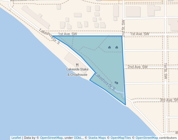 walking in Glenwood City Park map in Glenwood