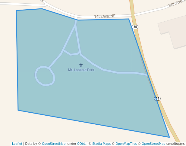 walking in Mt. Lookout Park map in Glenwood