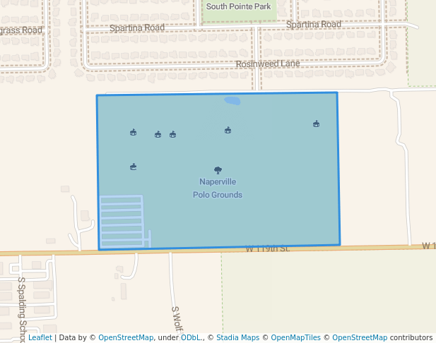 walking in Naperville Polo Grounds map in Plainfield