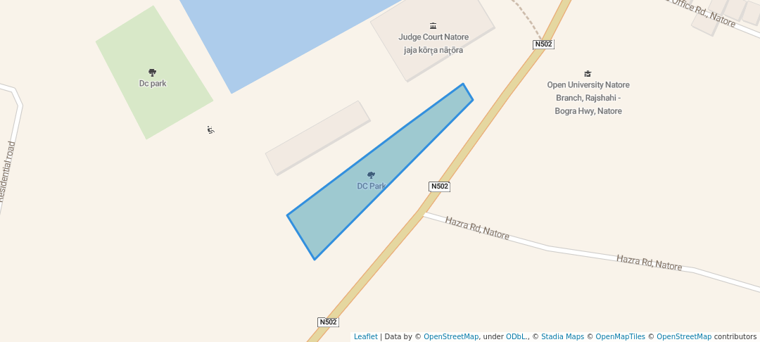 walking in DC Park map in Natore