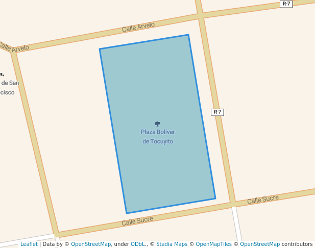 walking in Plaza Bolívar de Tocuyito map in Tocuyito