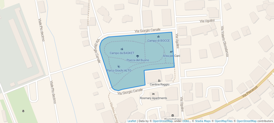 walking in Piazza del Buono map in Chiavari