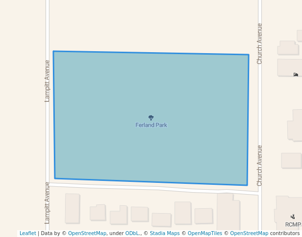 walking in Ferland Park map in Vanderhoof