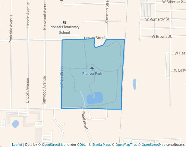 walking in Pioneer Park map in West Chicago