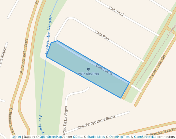 walking in Valle Alto Park map in Monterrey