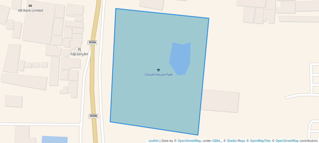 walking in Circuit House Park map in Sylhet