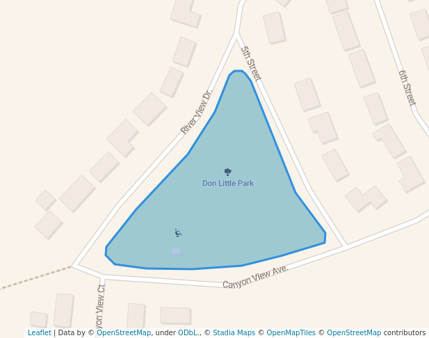 walking in Don Little Park map in Cody