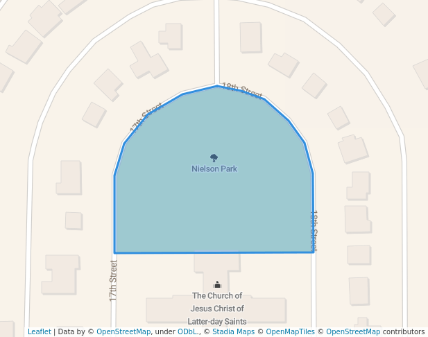 walking in Nielson Park map in Cody