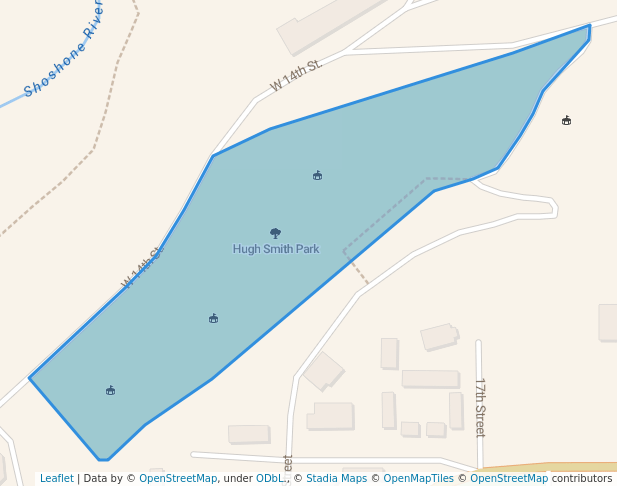 walking in Hugh Smith Park map in Cody