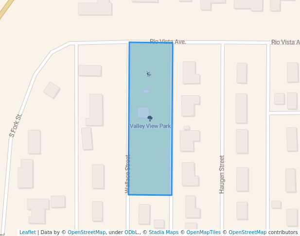 walking in Valley View Park map in Cody