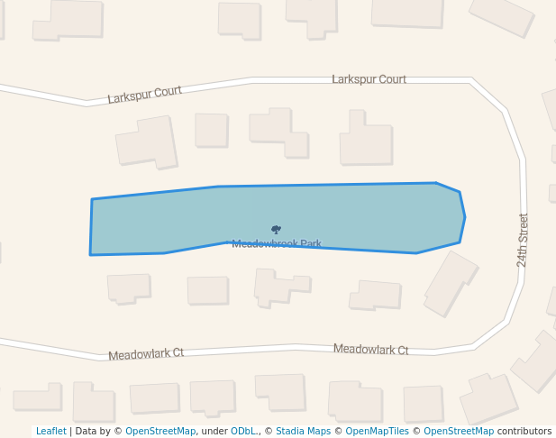 walking in Meadowbrook Park map in Cody